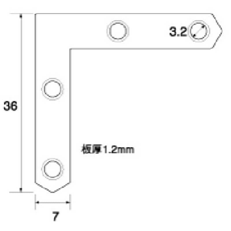 福井金属工芸　ステンレス角金具36×7 500個入　NO.6261