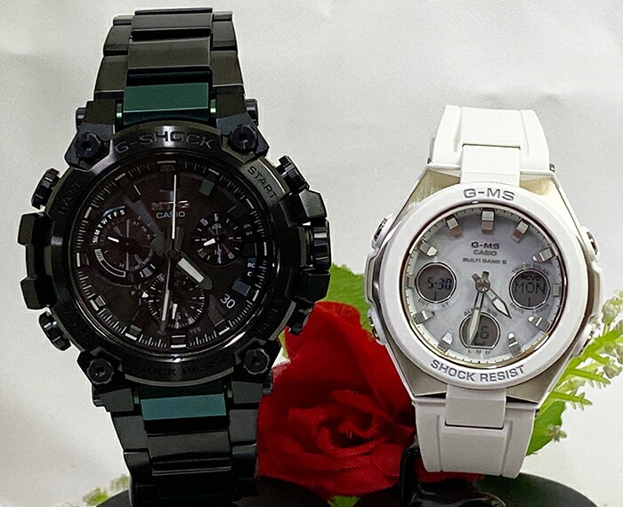 恋人たちのGショックペア G-SHOCK BABY-G ペアウォッチ ペア腕時計 カシオ 2本セット gショック 電波ソーラー MTG-B3000BD-1A2JF MSG-W100-7AJF ラッピン