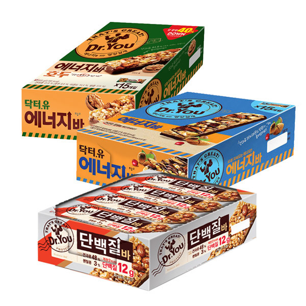 ドクターユーエナジーバー+くるみx各15個+タンパク質バーx12個(計42個)
