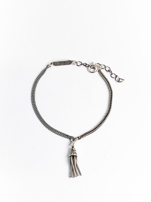 【HARANG】 HR 276B_Tassel Half&Half Double Chain Bracelet [Wheat] 正規品