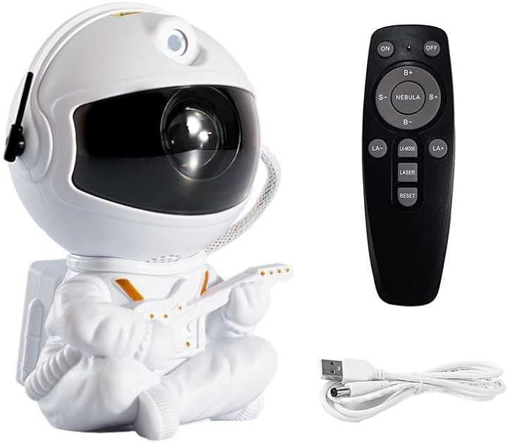 宇宙飛行士 プロジェクター プラネタリウム リモコン付 オーロラ パイロット 銀河 星空 ナイトライト( ホワイト)