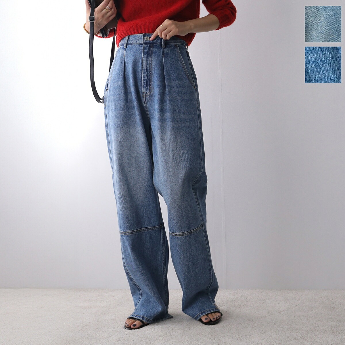 YENN イエン デニムパンツ HIGH RISE TUCK WIDE PANTS Y222-31010 Y253-31101 レディース ハイライズ タック オーバーサイズ デニム カラー2色