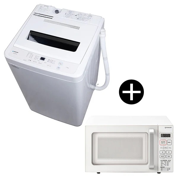 全自動洗濯機 (5.0kg) & 単機能電子レンジ(18L) セット JW50WP01WH ホワイト + JM18GZ01WH ホワイト