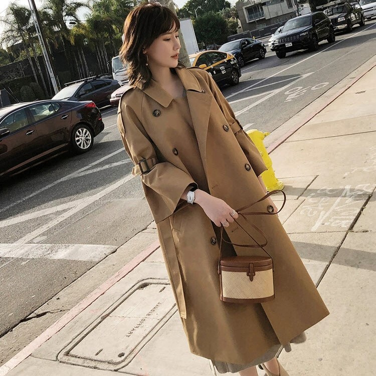 アウター 上着 ロングコート トレンチコート 膝下 袖あり 7分袖 ボリューム袖 フレアスリーブ Vネック 襟付き ウエストマーク ウエストリボン ポケット 前開き 薄手 かわいい 大人可愛い