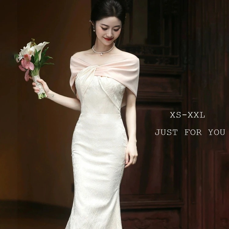 ドレス ピンクアクセント オフショルダー ホワイト パーティードレス カラードレス キラキラ 韓国 ピアノ発表会 ドレス 大人 発表会 カクテルドレス ロング ドレス 演奏会 パーティー 成人式 同窓