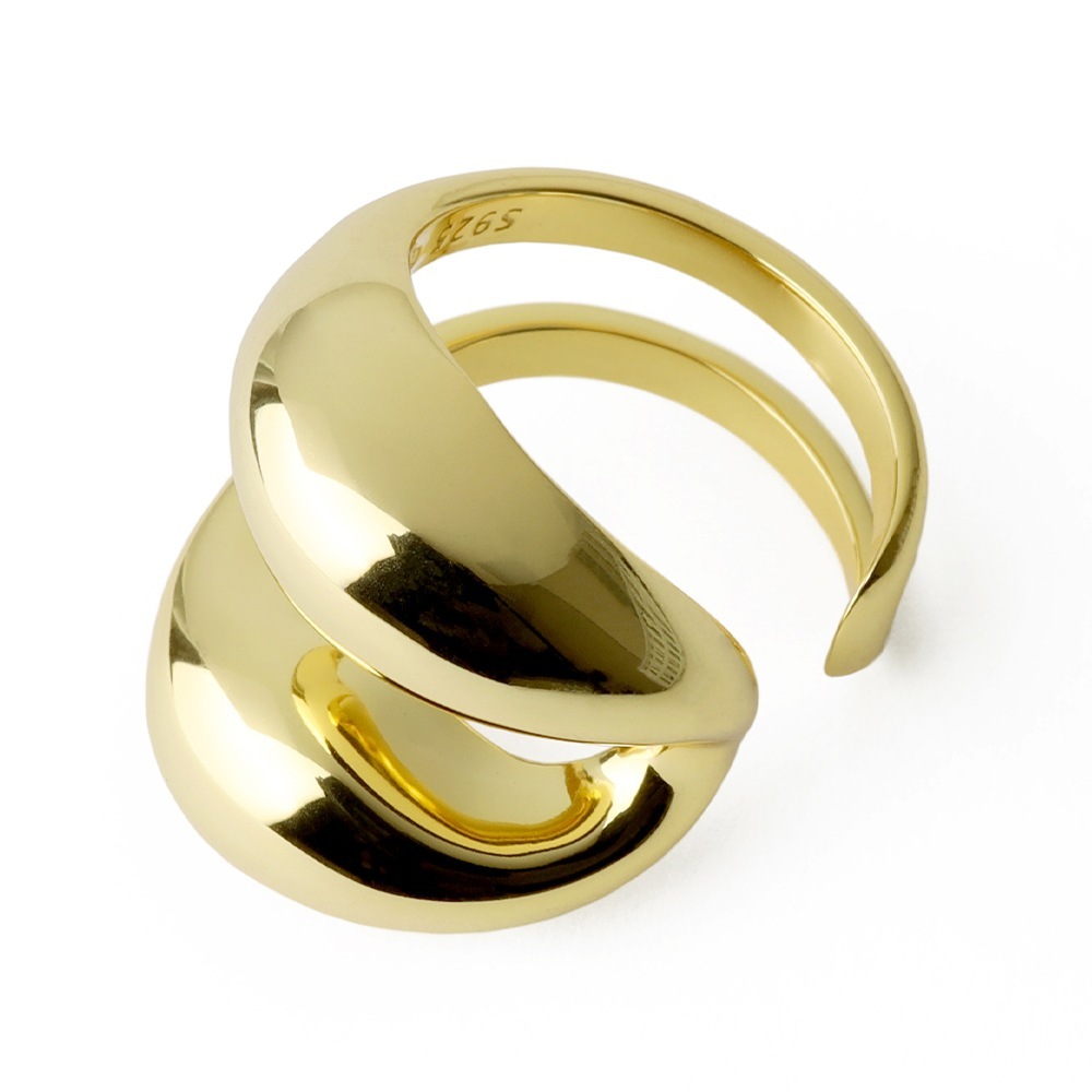 925 二連リング ぷっくり [cr444]