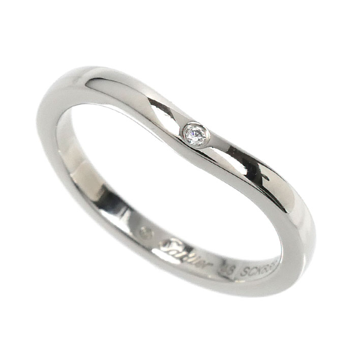 CARTIER カルティエ Pt950プラチナ バレリーナ カーブ ウェデング 3P ダイヤ リング・指輪 B4092948 ダイヤモンド 8号 48 3.2g レディース 中古 美品