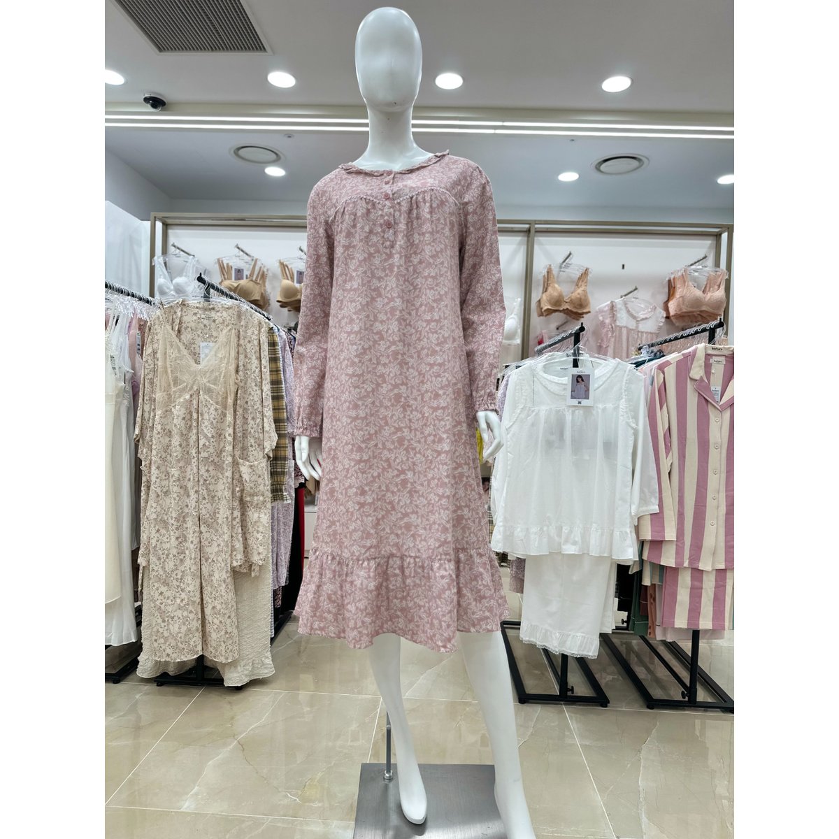 綿二重ガーゼ花柄女性ワンピース GW8872A (スターフィールド コエックス)