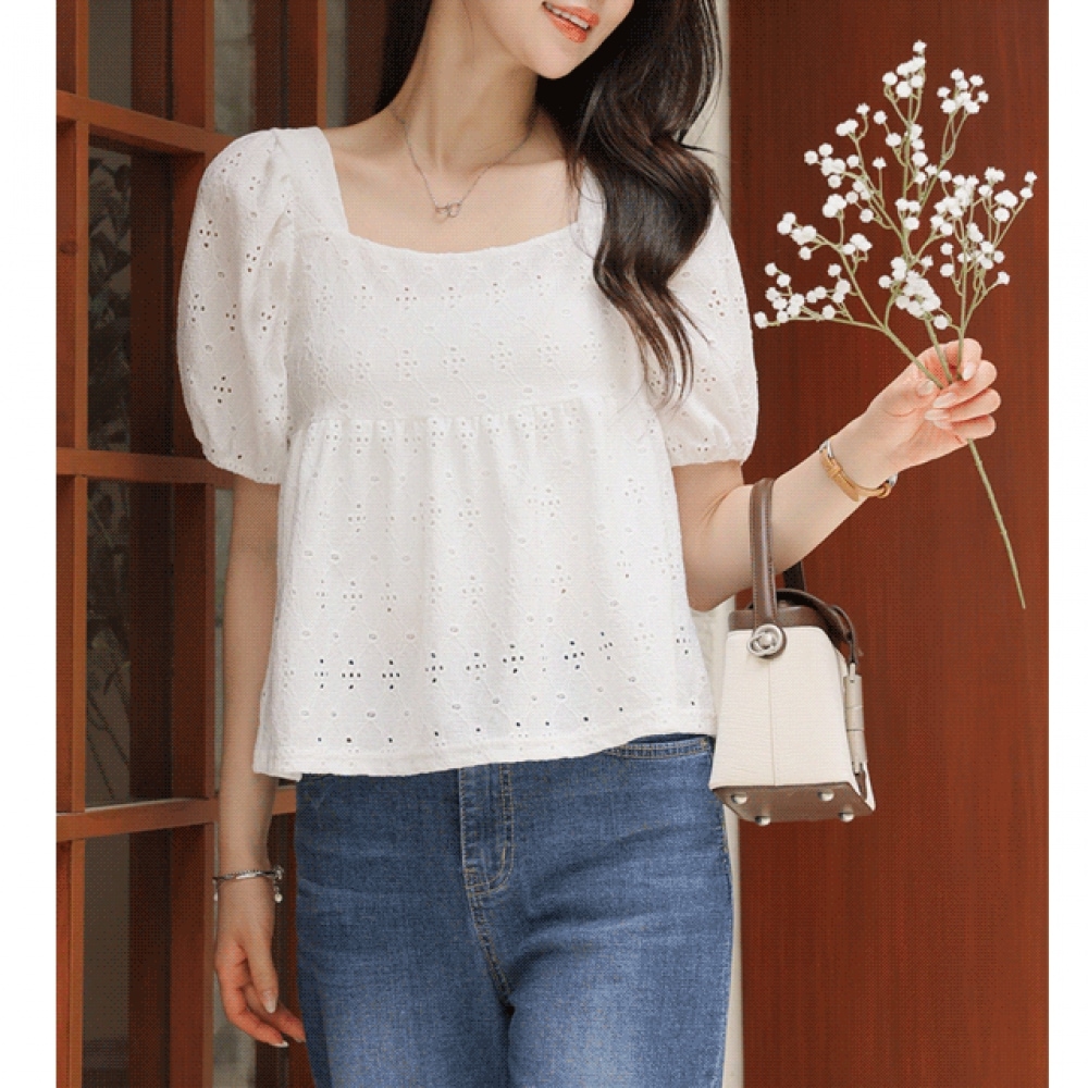 クリック＆ファニー ロムスクエア レースブラウス 5,027円