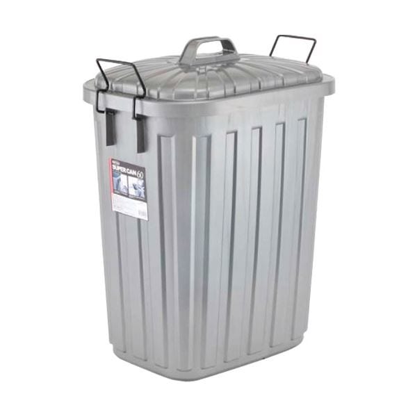 （まとめ） 岩崎工業 スーパーカン 角型 59L L-113CTG 1台 [x5セット]