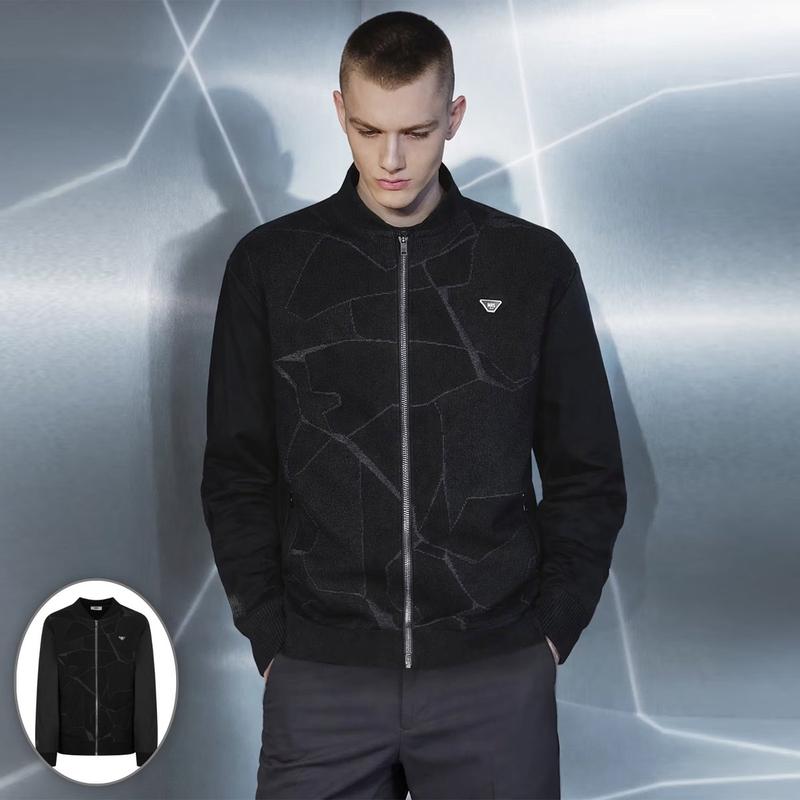 男性クラックパターンハイブリッドジップアップニット DGSW6A551_s