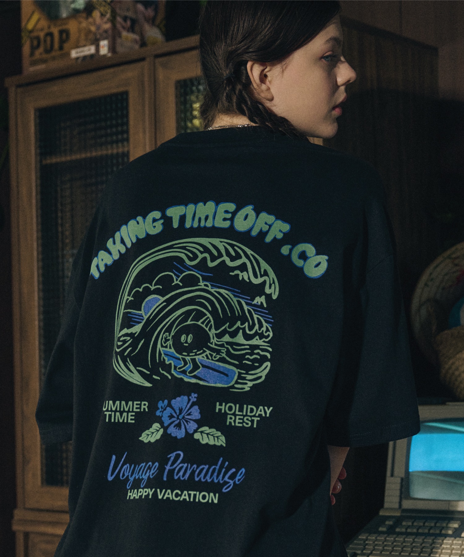 CPGN スタジオ 6/16 配送   タイムオフショートスリーブ T シャツ-ブラック