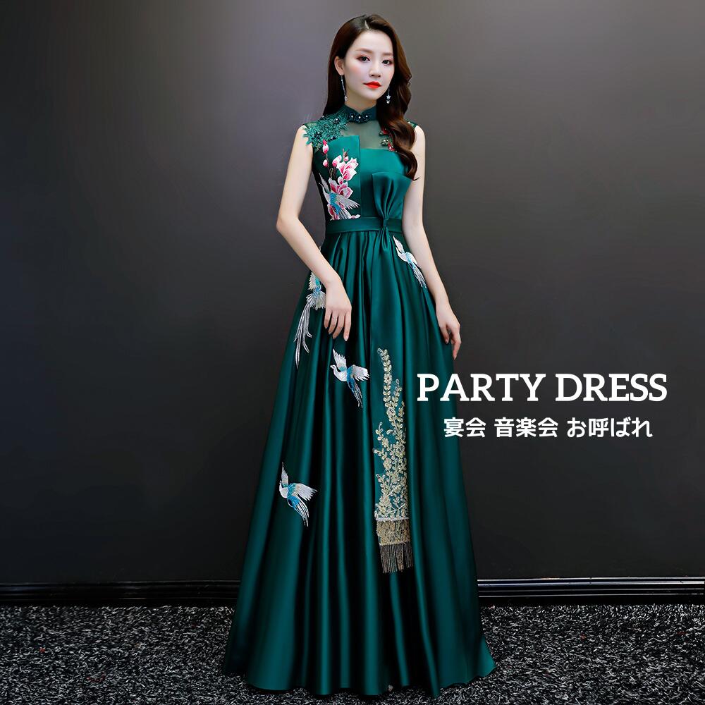 おすすめランキングレディースドレス エレガント 上品 きれいめ ロングドレス 礼服 司会 宴会 結婚式 ５色 イブニングドレス パーティードレス 花柄 高級感 ノースリーブ 合唱 演奏会 音楽会 騎亜