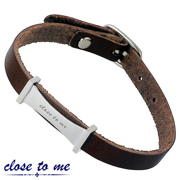 クロストゥーミー close to me シルバー レザー ブレスレット ダーク
