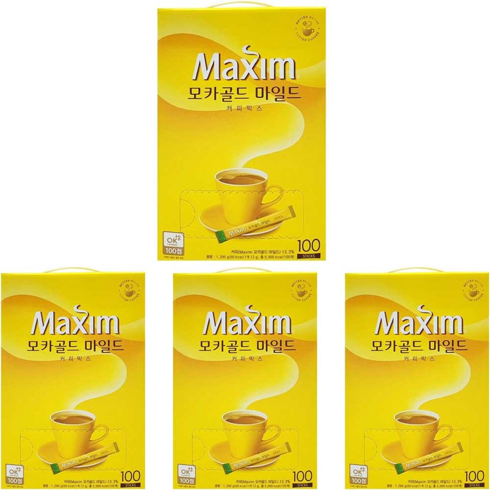モカコーヒー（ＭＡＸＩＭ）　ＭＯＣＨＡ　100本入りX4セット モカゴールド マイルド/マキシム/韓国コーヒー/インスタントコーヒー　マキシムモ　カゴールドコーヒーミックス インスタン