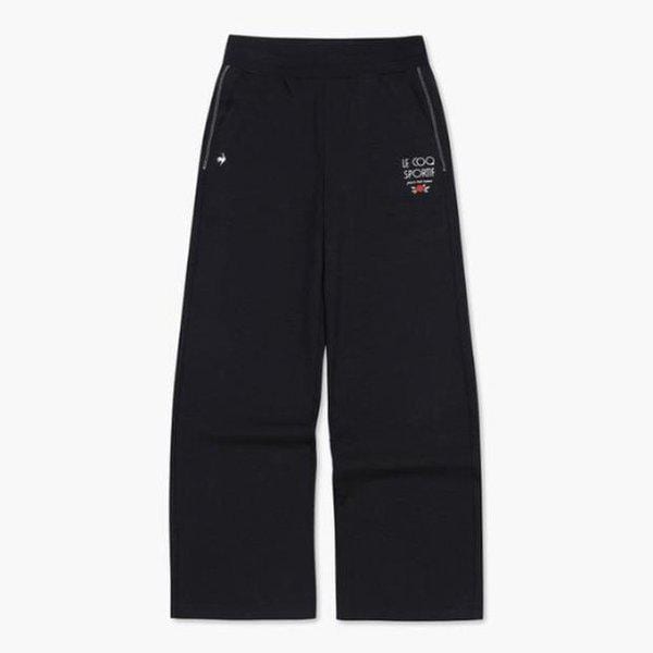 M パンツ UQC QP322OFP71-BLK 女性 ダブルテンション ストレート パンツ / ブラック