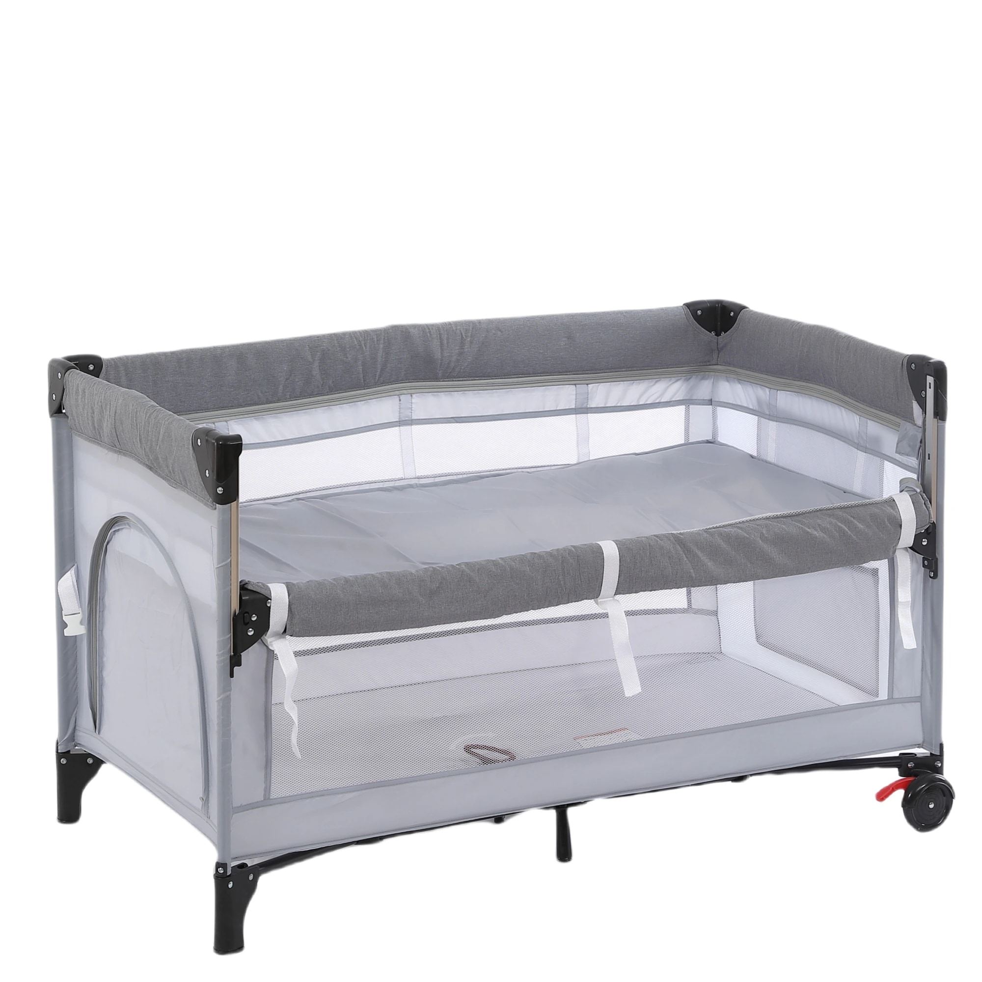 【国内発送】55ベビーサークル 折りたたみ プレイヤード サイド高さ調整可能 マット付 収納バッグ付 マット付 キャスター付き 多機能 軽量 出産祝い