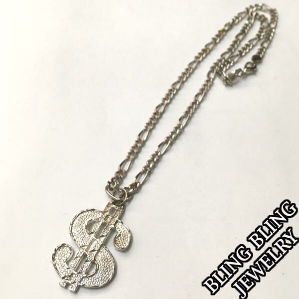 セール HIPHOPジュエリー メンズ ネックレス 01 $ ドル シルバー プレーティング チェーン ストリート スタイル ヒップホップ アクセサリー ブリンブリン ジュエリー HIPHOP B