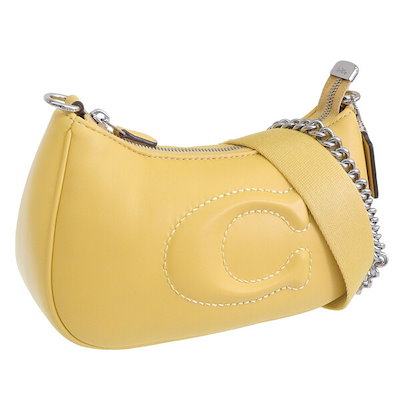 極美品✨コーチ シグネチャー キャンバス レザー ワンショルダーバッグ イエロー 美品✨COACH コーチ ワンショルダーバッグ アクセポーチ