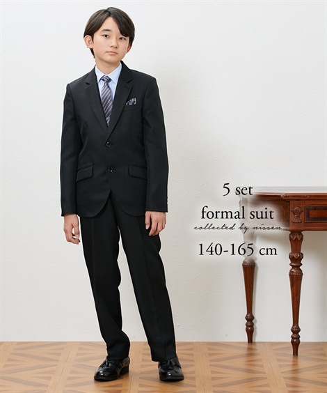 フォーマルセット・ドレス 卒業 フォーマルスーツ５点セット 二つボタンジャケット+シャツ+パンツ+ネクタイ+ポケットチーフ 男の子 11,388円