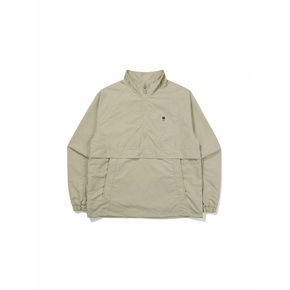 コダックアパレルモノクロームサプレックススタンネックアノラックジャケットベージュ