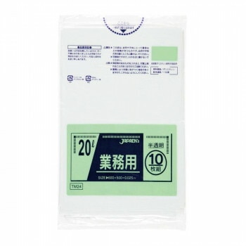 ジャパックス スタンダードポリ袋20L 半透明 10枚x60冊 TM24