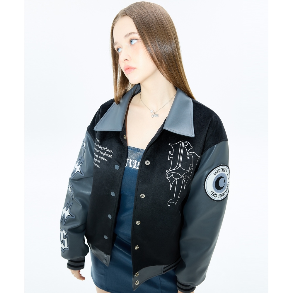 ラブは本当です [返品無料] MZ LVT バーシティジャケット (チャコール)