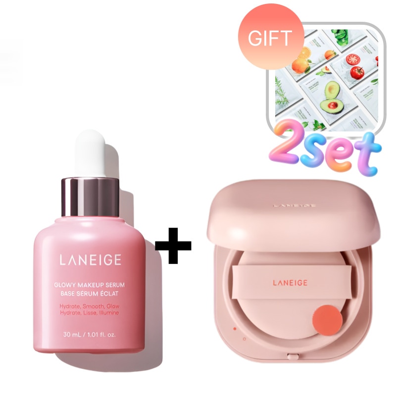 グロウイ メイクアップセラム 30ml + ネオクッション グロウ 本品 15g. 化粧下地. メイクアップベース. クッションファンデ. グロウ仕上げ. 保湿ケア. ツヤ肌. 韓国コスメ. 敏感肌用