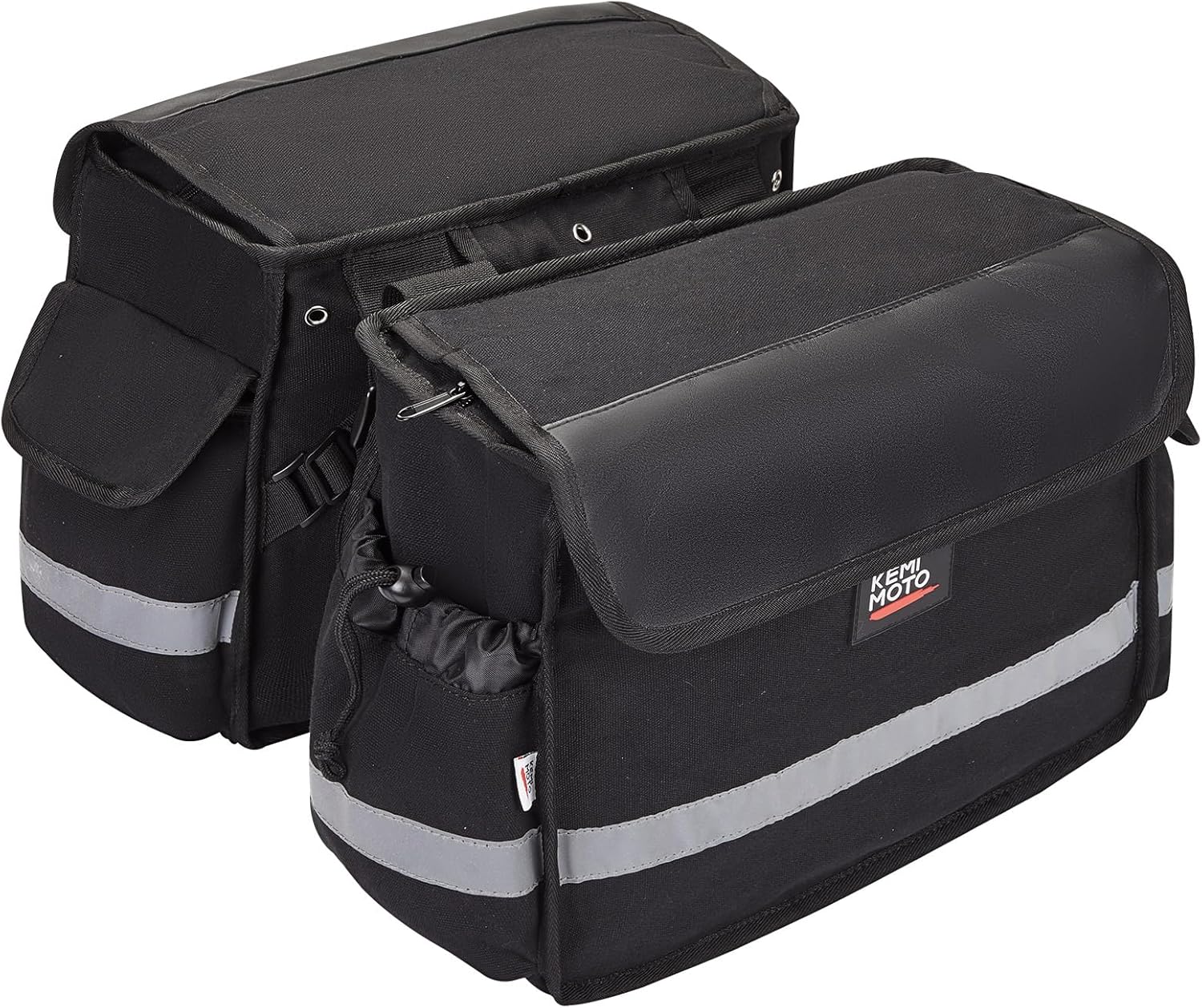 バイク用サイドバッグ 30L 撥水 耐久性 収納 ブラック