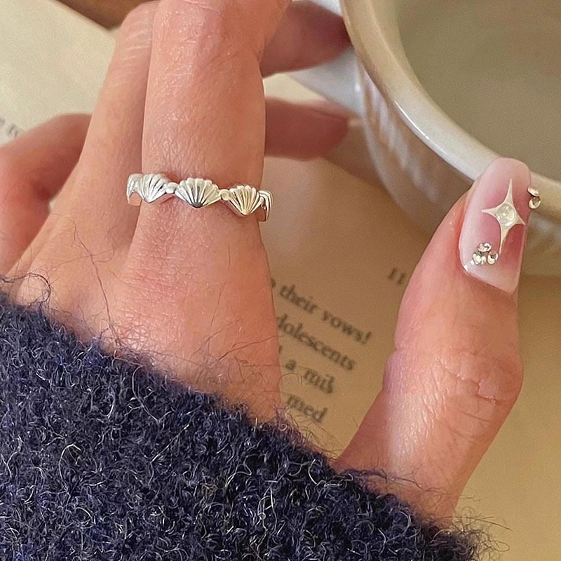 シェルリング 女性用 夏 フレッシュ＆スイート ハイエンド シンプルで万能なオープン人差し指リング