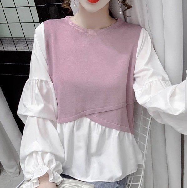 レディース トップス ブラウス カットソー ニット 長袖 Vネック 薄手 かわいい 大人可愛い シンプル カジュアル こなれ感 ラフ ガーリー ルーズ クール モード系 エレガント モダン 主役級