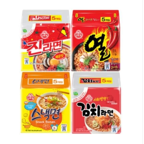 （NEW）オットゥギBEST 袋ラーメン 4パック ジンラーメン 辛口 熱ラーメン スナック麺 キムチラーメン 各1パックずつx3個