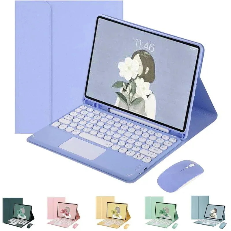 20pcs 大人気! 丸いキー iPad9 iPad8 キーボードケース マウス付き タッチパッド iPad 第 9 8 キーボード マウスセット メガ割 福袋 アウター ゲームソフト マスク下着