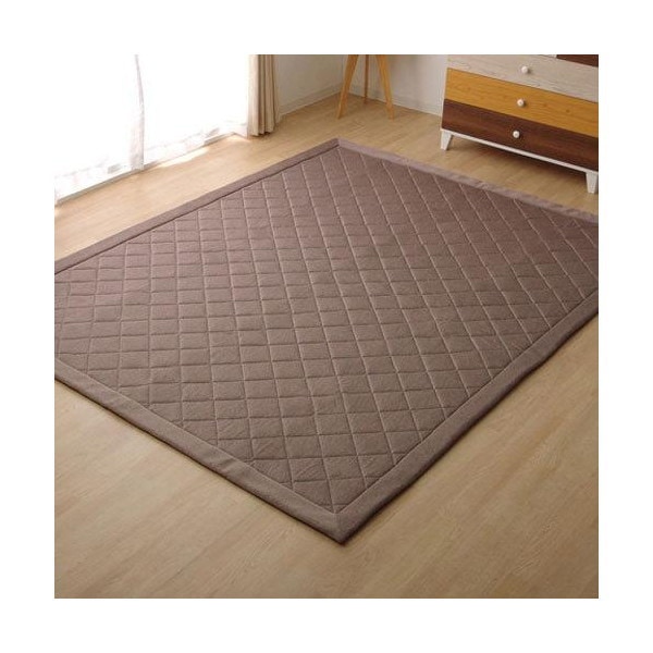 1380000001168 ラグ カーペット 2畳 デニム調 ニットキルトラグアルバ2IT ブラウン 190×190cm メーカー直送