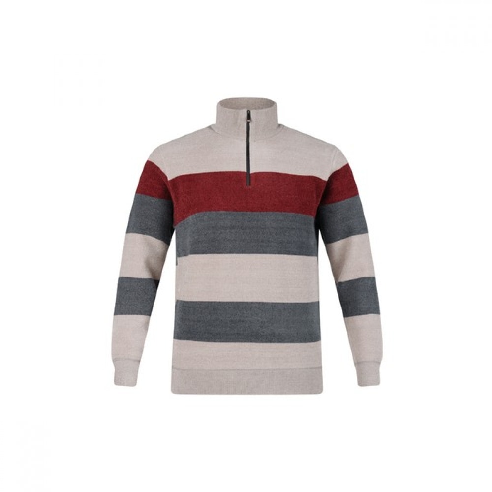(ラックスゴルフ) ラックスゴルフレッドボルトメンズハーフジップアップカラーブロック起毛長袖ニットセーター RM4W415