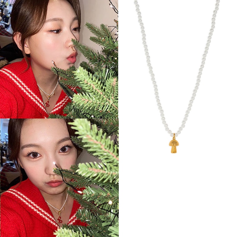 [ソヒ着用][韓国人気芸能人着用] [MUSHROOM WITH PEARL] 韓国ファッションジュエリ 女性アクセサリー 人気ジュエリー