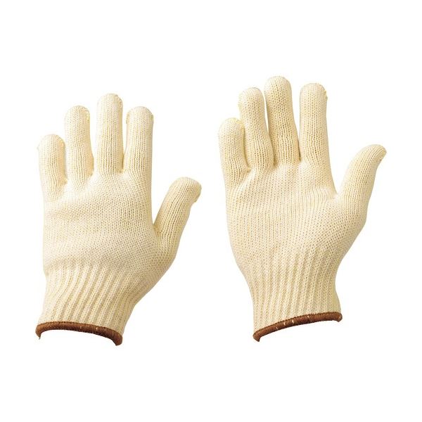 （まとめ）赤尾 ケブラー編手袋 7G-KC フリー イエロー/茶 AKV7G-KC 1双[x3]