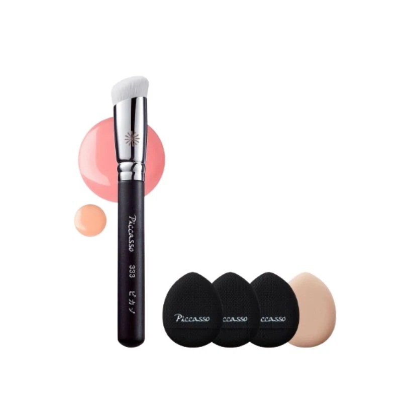 (ツヤ消しチークメーカー) 333 センギフィット クリーム チーク チーク + マイクロパフ 4P セット