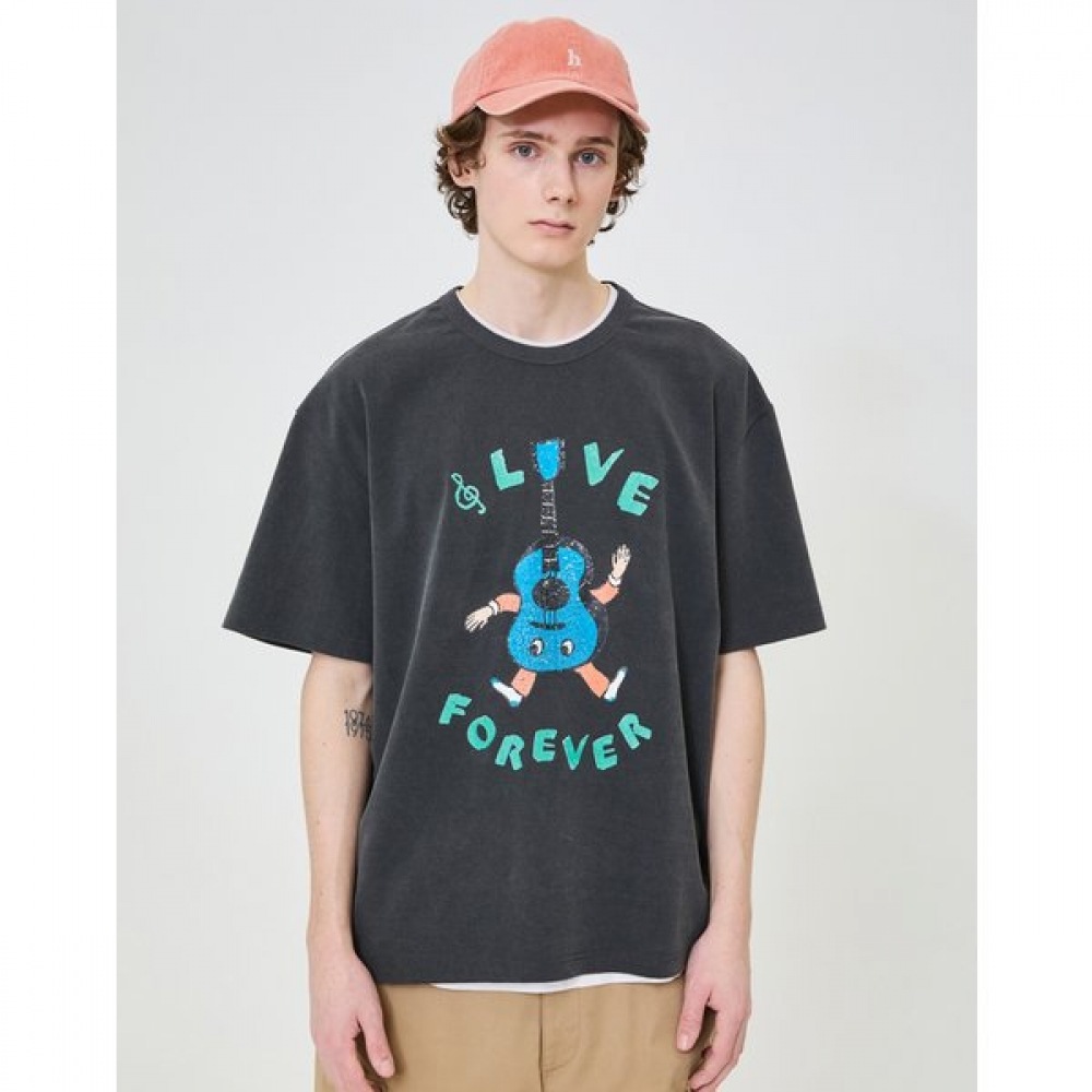 [25SS] [HIS] [バスキング] ビンテージグラフィック T シャツ HZTS5E803CG