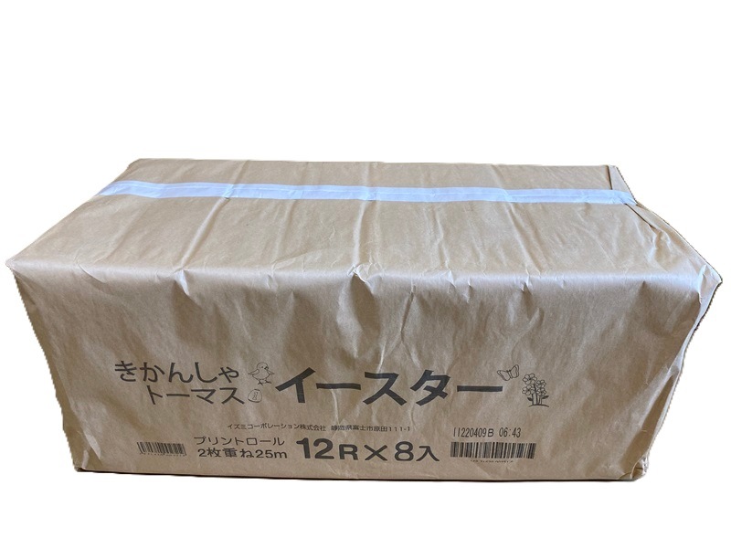 業務用／限定品機関車トーマスイースター／とっても可愛いトイレットペーパー２５ｍダブル　香り付　１２Ｒｘ８　９６個入　クラフト梱包 5,278円