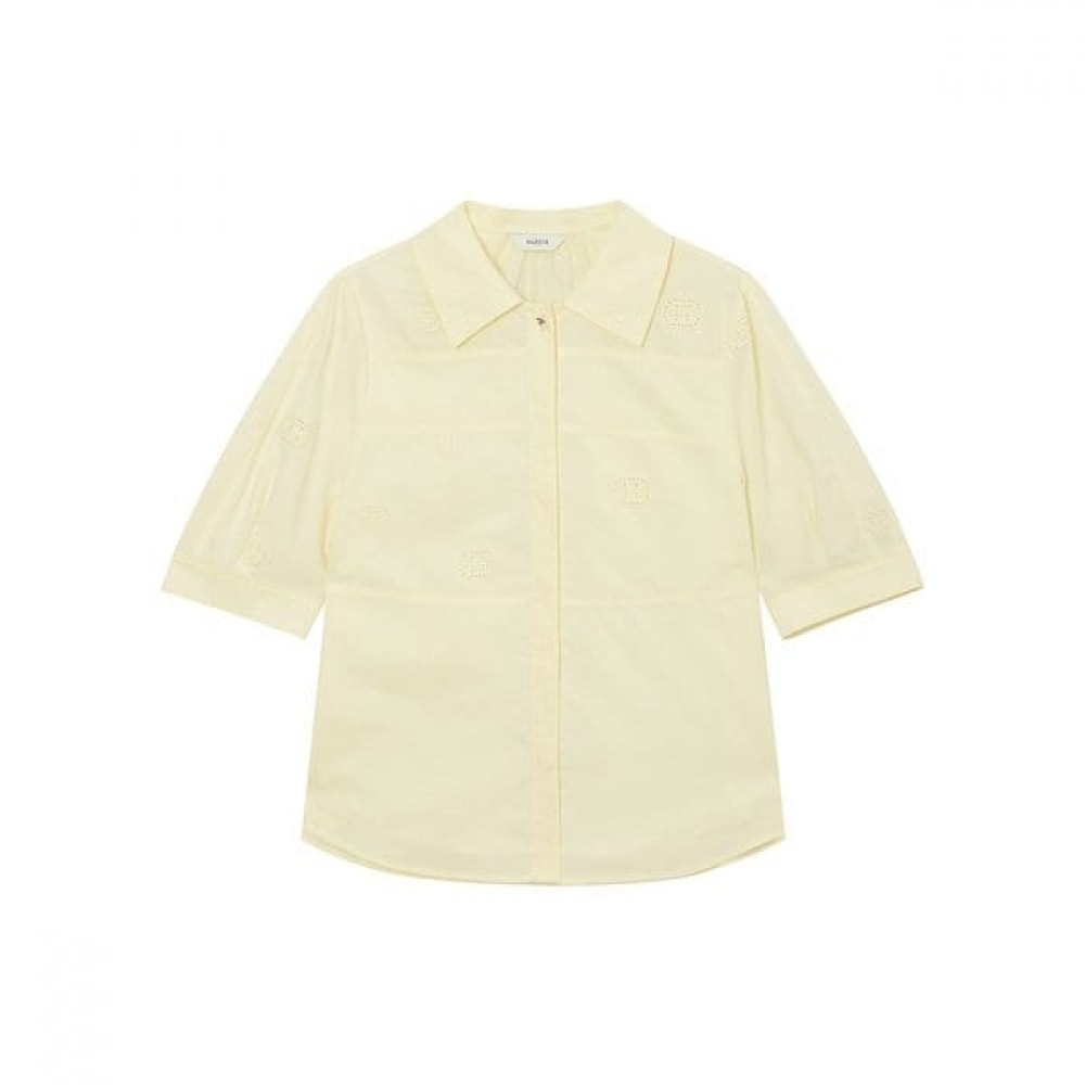 [24SS] イエローエンブロイダリーコットン 5パートスリーブシャツ HSSH4B502Y1 13,904円
