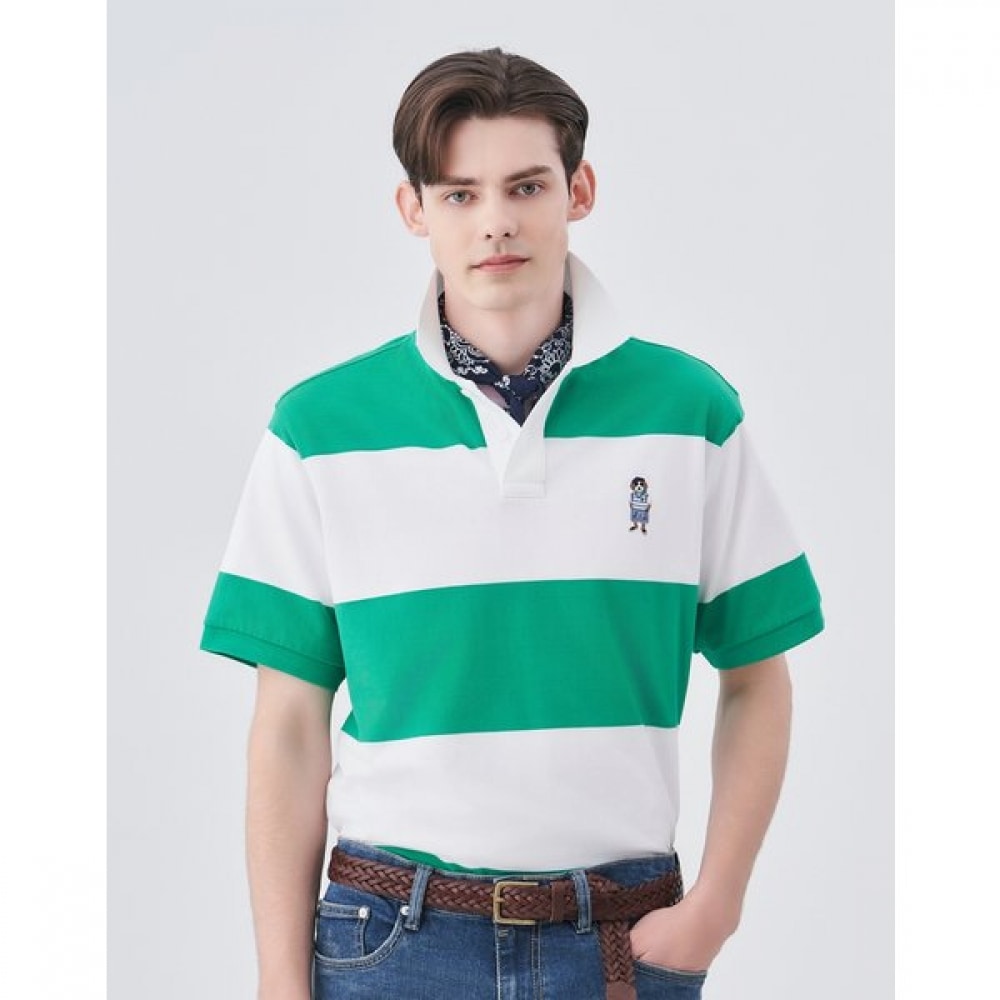 [24SS] [ハリー] [クラシックフィット] グリーンストライプピケカラー HZTS4B752E2 8,585円