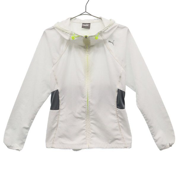 トレーニング 長袖 ジップパーカー M ホワイト×グレー ウォームアップ レディース 5,106円