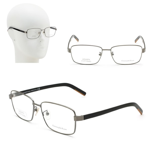フレームのみ EZ5177-D/V 012 58 Ermenegildo Zegna メガネ 眼鏡 シルバー ブラック キャメル
