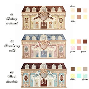 アイシャドウパレット 6色 スウィーティーベア コレクション アイシャドウパレット 6色 エンボス熊彫刻 ナチュラルメイク アイシャドウ ラメ ハイライト チーク ポイントメ...