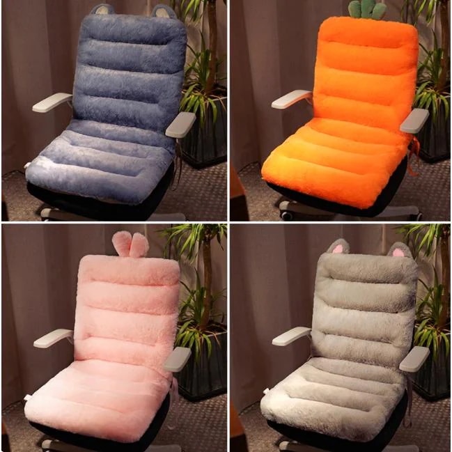 【早得!!特別価格】クッション チェアクッション 椅子 背もたれ 防寒 座布団 クッション ひも付き かわいい 寒さ対策オフィス ロングクッション チェア ダイニング 暖