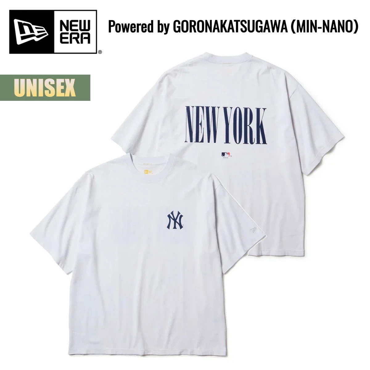 半袖 コットン Tシャツ オーバーサイズ GORO NAKATSUGAWA ニューヨーク・ヤンキース ホワイト ユニセックス 8オンス 中津川吾郎 ミンナノ MLB NY 14467570 2025