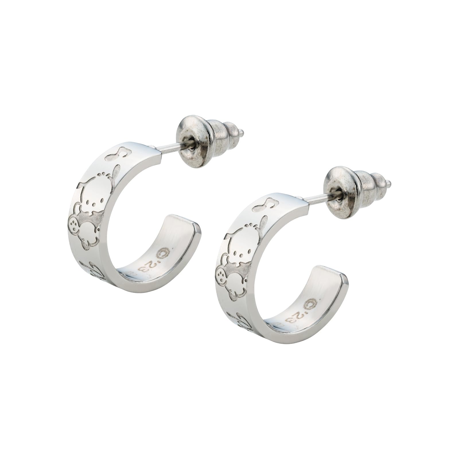 [ ホワイトクローバー ] ポチャッコ サンリオキャラクターズ ステンレスピアス ハーフフープ （2個/両耳用） SAST-P004SV