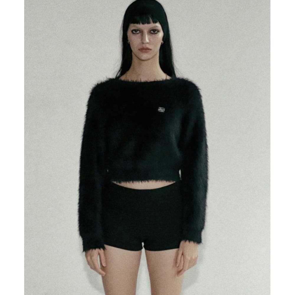 BADBLOOD BS Mohair Crewneck Sweater Black w-knt24-020