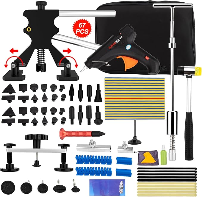 デントリペアツール ShinePick 【反射ボード付き】凹み直し 車 へこみ直し修理キット デントリフター バキュームリフター 引っ張り工具 グルーガン 凹み吸盤 デントリペア工具 収納バック付き